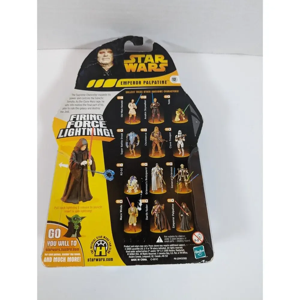 Star Wars: Revenge of the Sith Emperor Palpatine Firing Force Figure NIB Hasbro